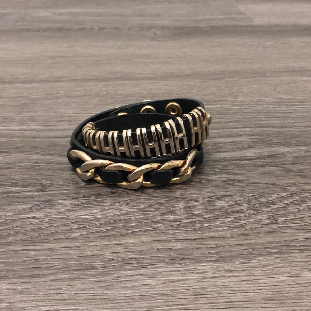 Black and gold wrap bracelet